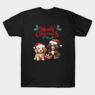 Merry Christmas Puppy Festive T-Shirt